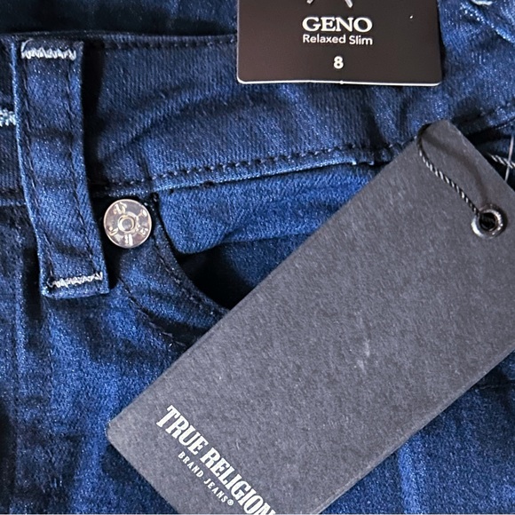 Boys 8, & 10 True Religion Denim shorts,NWT,Relaxed slim,Elastic button Waist - Picture 5 of 6